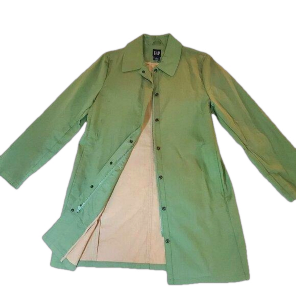 NWOT - GAP Apple Green Raincoat - Long Lightweight